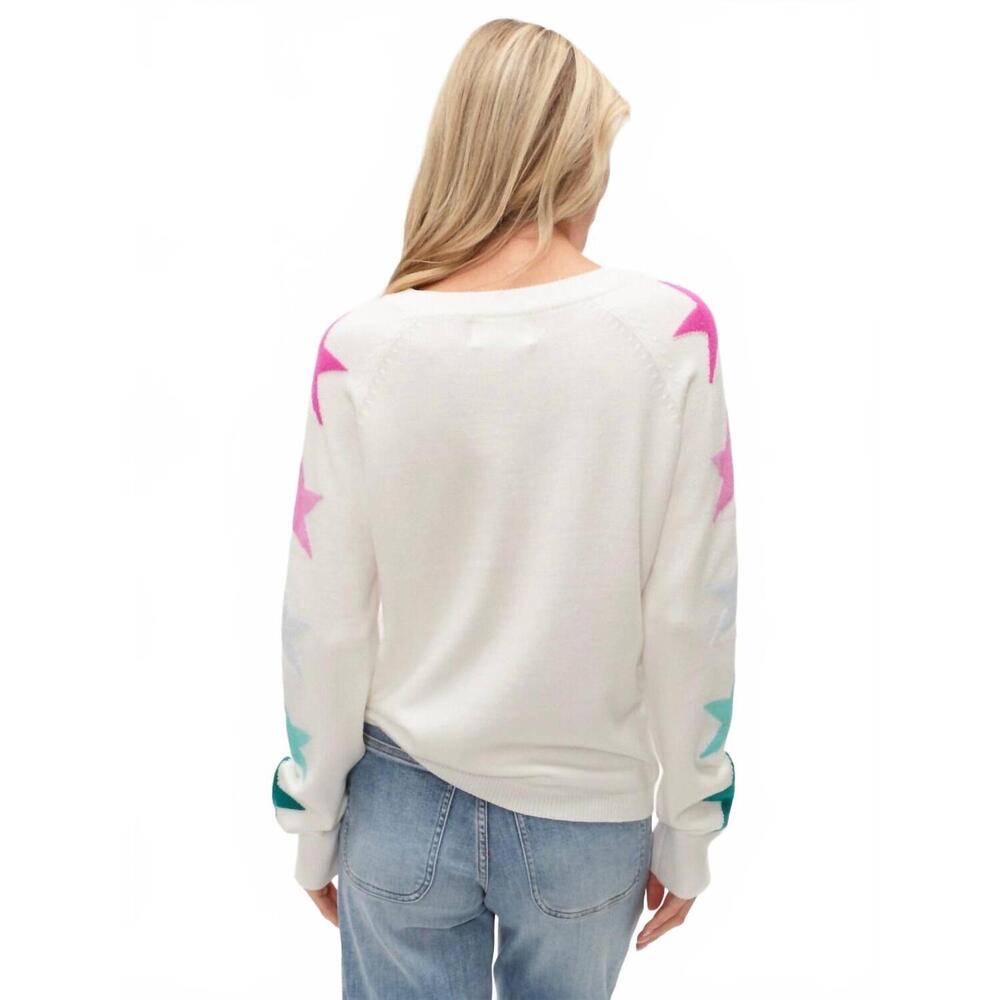 NEW SIX/FIFTY danielle star sweater in off white - Picture 2 of 3